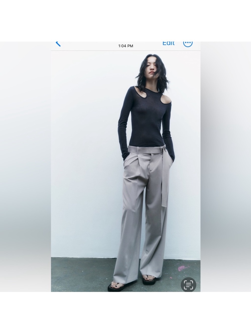 Zara Wide-Leg High-Waist wool Belted Trousers